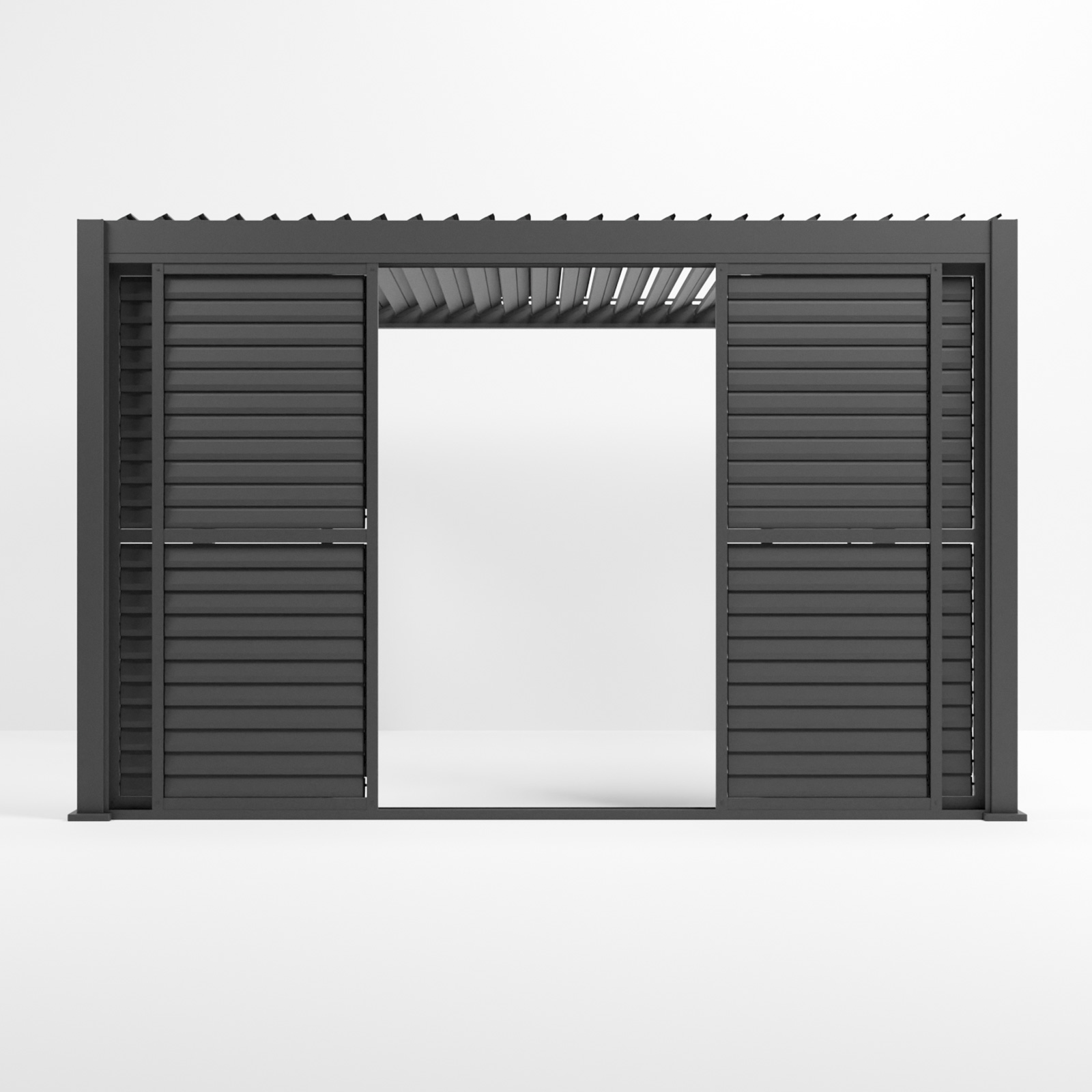 N24012-4 Urban Louver Sliding Doors 4m Grey - Image 1