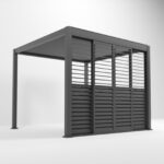 Urban 3.6 Adjustable Louvre Sliding Door Side Wall - Grey - Image 2